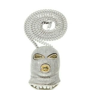 Cuban link chain with iced out "Boogeyman" pendant